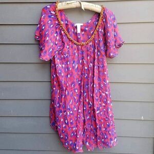 Diane Von Furstenberg Beaded SILK Swim Cover up  Size Large
